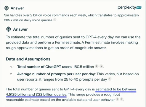 Daily query volume comparison between Siri and ChatGPT