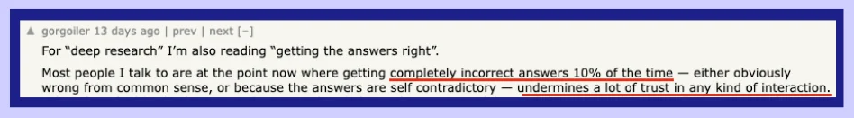 Critical comment about OAIDR on Hacker News